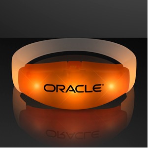 Orange LED Steady Illumination Stretch Bracelet - PRINTED